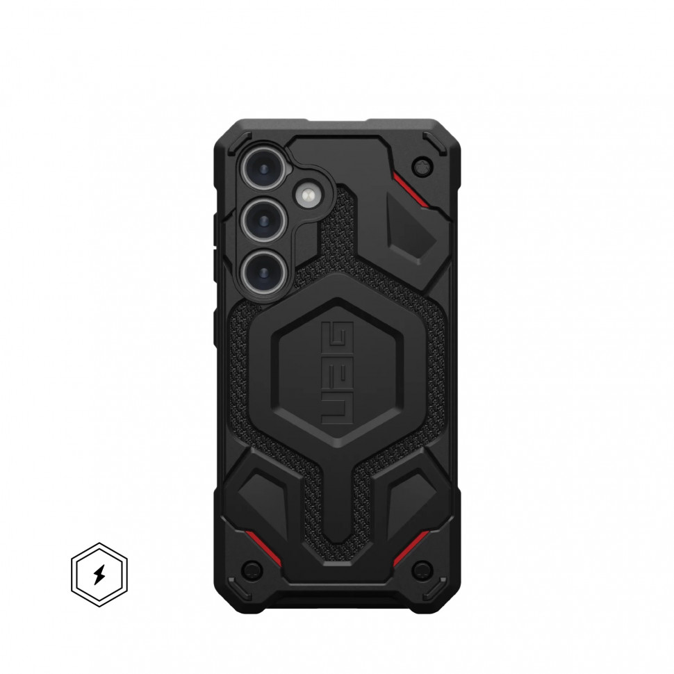 Чехол UAG Monarch Pro Series с MagSafe для Samsung Galaxy S24, черный кевлар (Kevlar Black) 214412113940