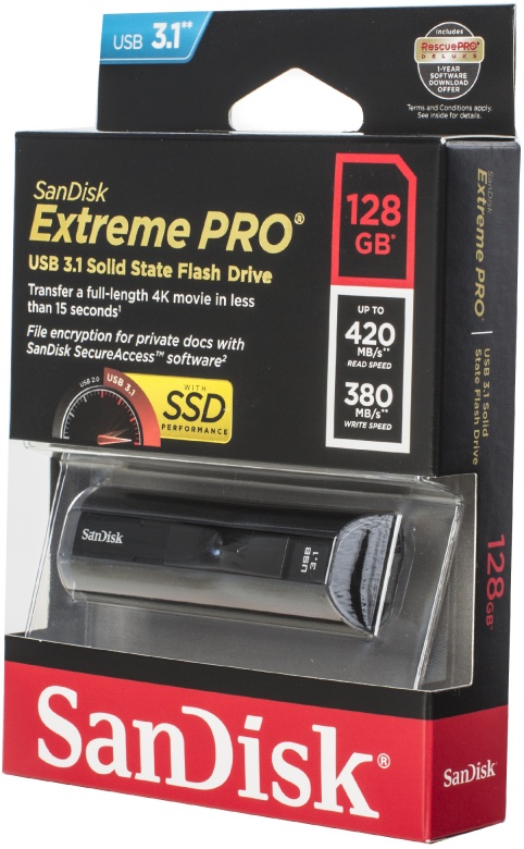 Sandisk Extreme Pro 128Gb, черный (SND-SDCZ880-128G)