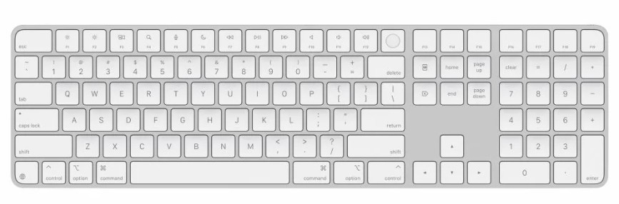 Клавиатура Apple Magic Keyboard Touch ID Numeric Keypad USB-C, белый (MXK73)