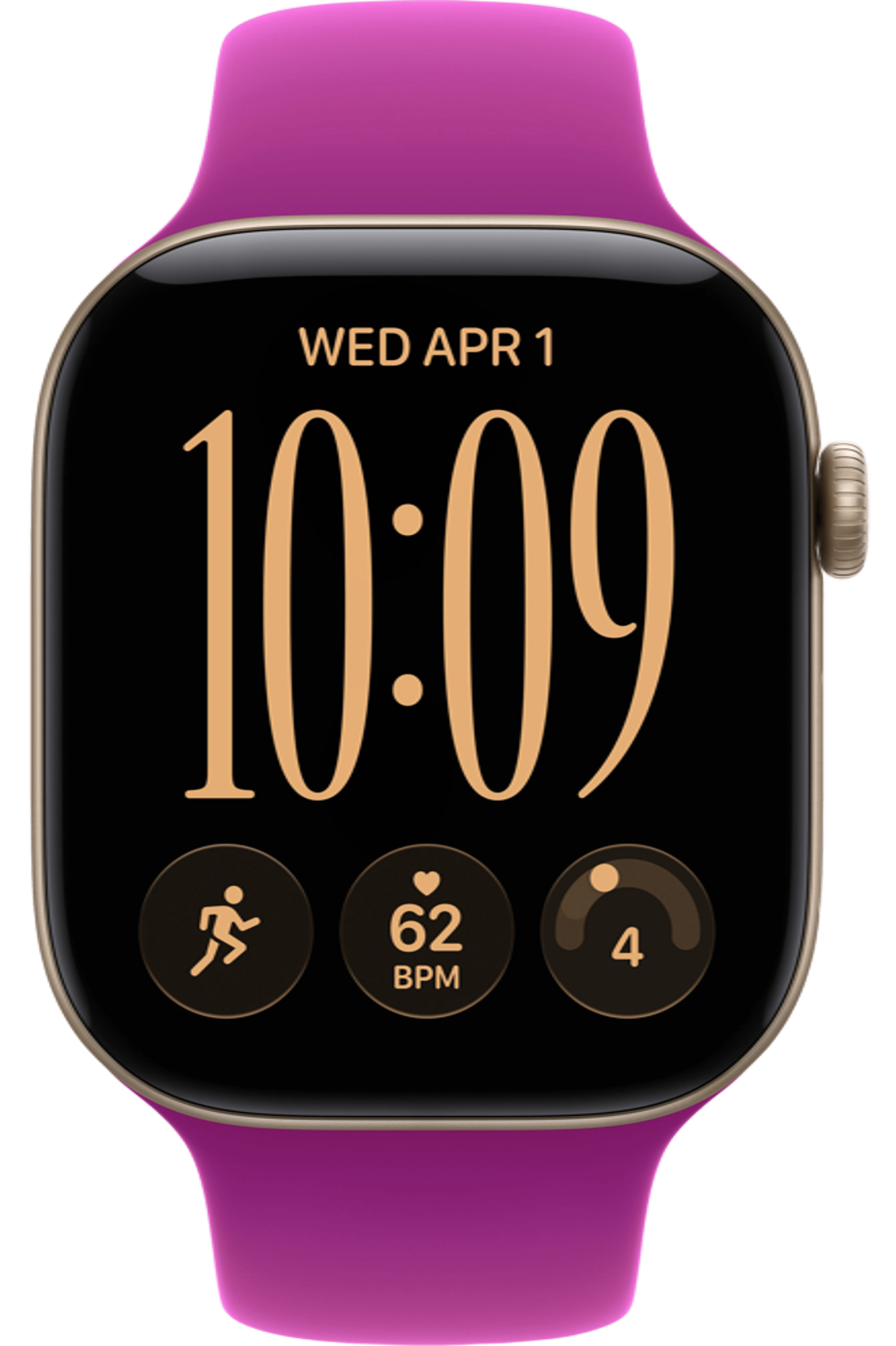 Apple Watch Series 12 46mm Light Gold Aluminum Case with Sport Band Magenta
