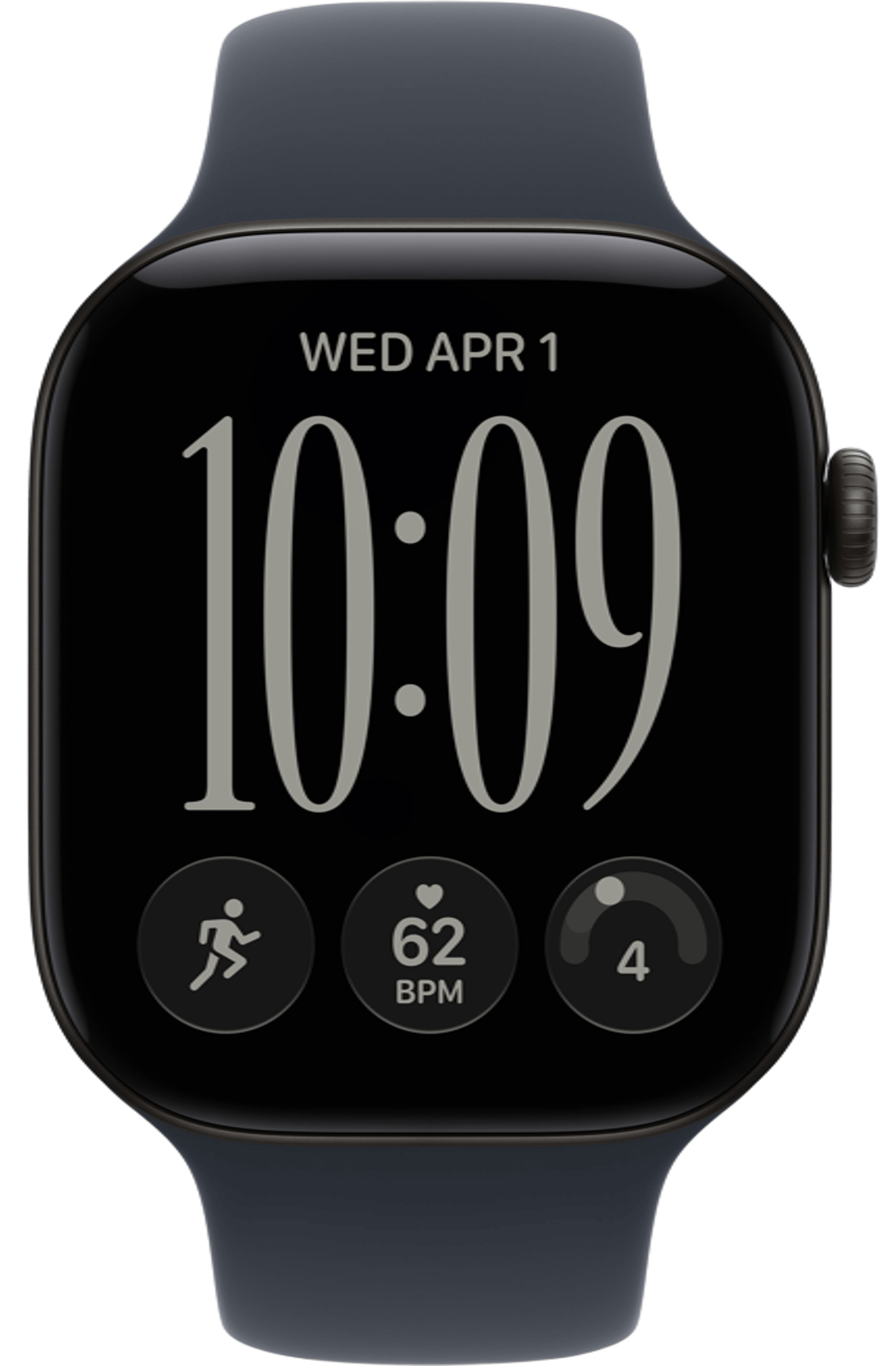 Apple Watch Series 12 46mm Black Aluminum Case with Sport Band Navy Blue