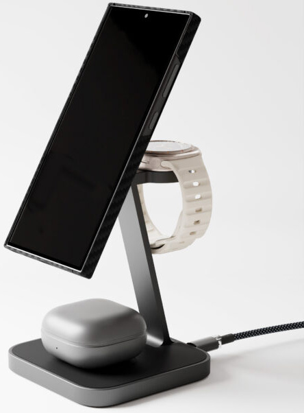 Беспроводная зарядная станция VLP MagSafe Unity Power 3в1 для Samsung, черный (1092005)