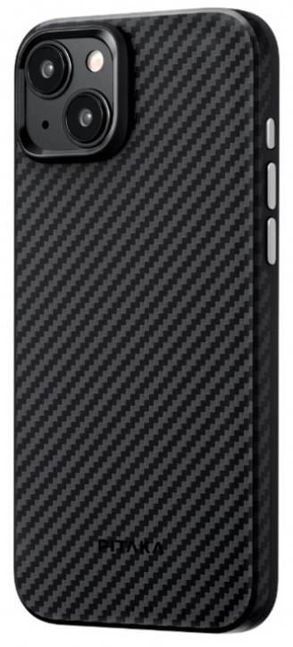 Чехол Pitaka MagEZ Case 4 для iphone 15 6,1" Aramid Fiber 1500D, черно-серый карбон (KI1501MMP)
