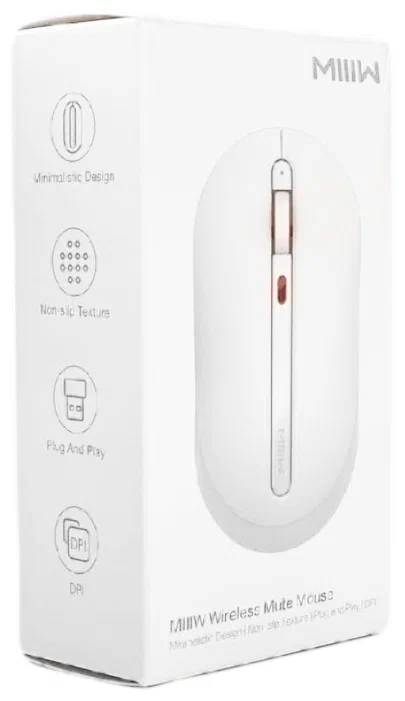 Мышь беспроводная Xiaomi MIIIW Wireless Mute Mouse, белый