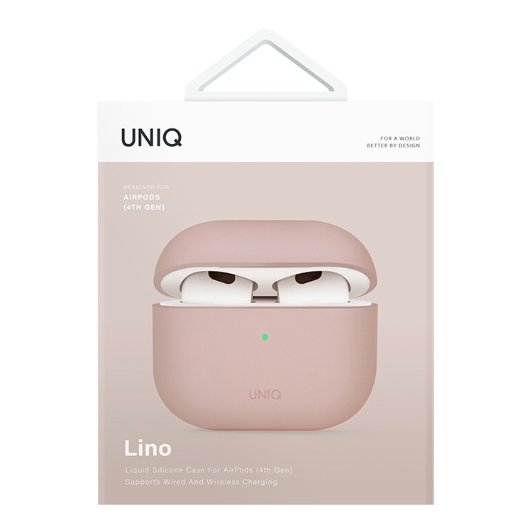 Чехол Uniq Lino Liquid silicone для AirPods 4, розовый (AIRPODS(2024)-LINOPNK)