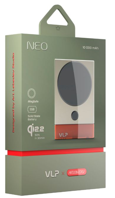VLP NEO MagSafe, Qi2, 10000 mAh, 3A, USB-C, серый (1045002)