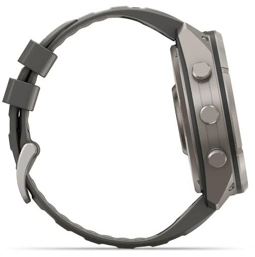 Умные часы Garmin Fenix 9 Pro Solar 51мм inReach, титан с серым силиконовым ремешком (010-04339-00)