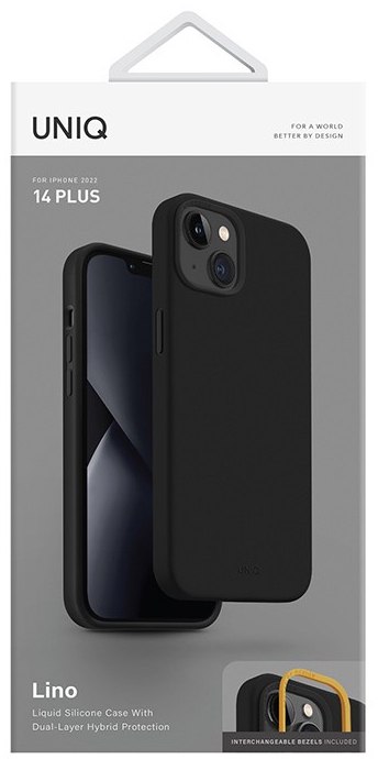 Чехол Uniq Lino для iPhone 14 Plus, черный IP6.7M(2022)-LINOBLK