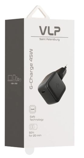 Сетевое зарядное устройство VLP G-Charge 45Вт USB-C, PD, QC, черный (1074006)