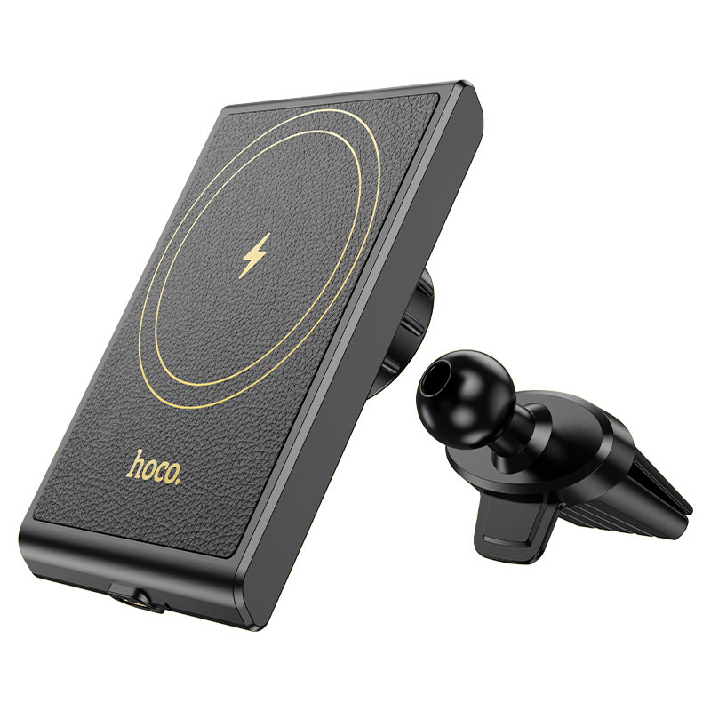 Автодержатель с беспроводной зарядкой Hoco HW19 Precious Magnetic Wireless Fast Charging Car Holder 15W, черный