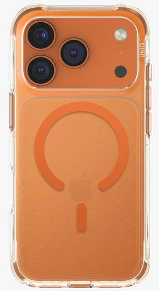Uniq LifePro Xtreme (AF) с MagSafe для iPhone 17 Pro, Frost Clear/Volt Orange (IP6.3P(2025)-LXAFMFCLRVO)