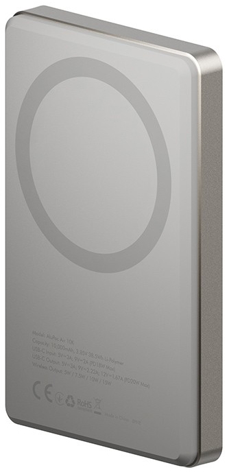 Внешний аккумулятор EnergEA Alupac Air 10000mAh MagSafe 15W, серый (Natural Titanium) AP-AIR10K-NAT