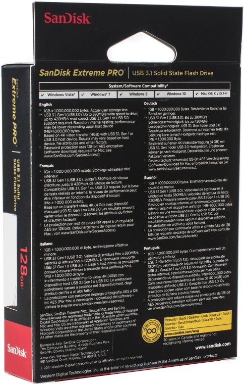 Sandisk Extreme Pro 128Gb, черный (SND-SDCZ880-128G)