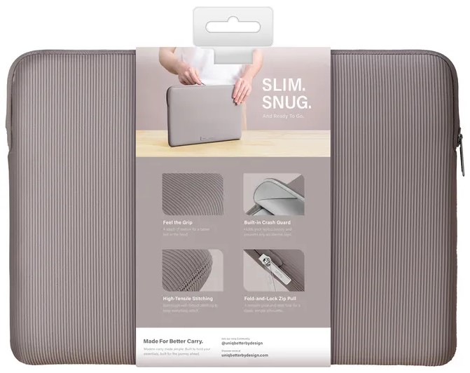 Uniq Cyprus Ridge Edition Neoprene Laptop sleeve для MacBook 15/16, Pewter Grey (CYPRUSRE(15)-PWTGRY)