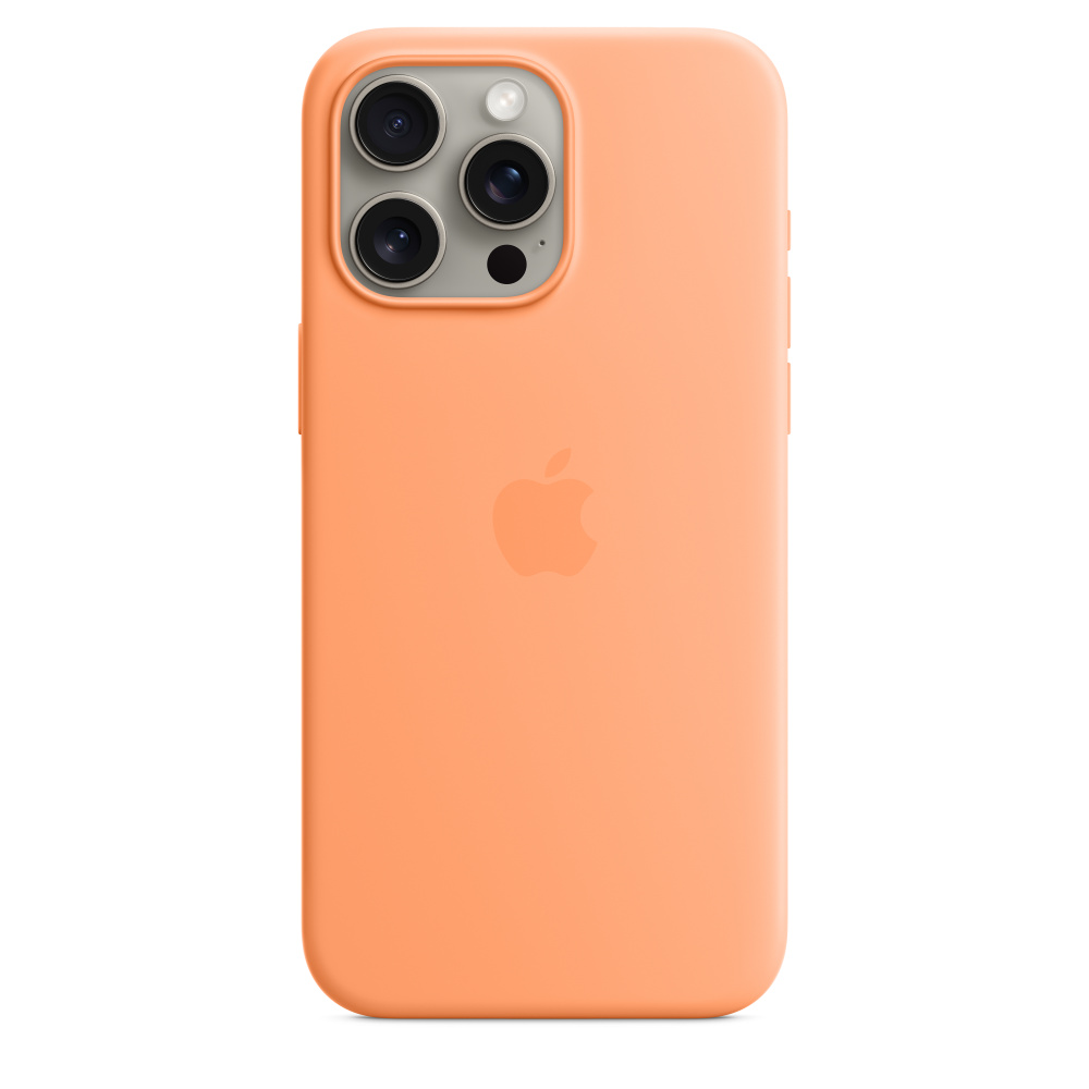 Чехол Apple iPhone 15 Pro Max Silicone Case с MagSafe, Orange Sorbet (MT1W3)