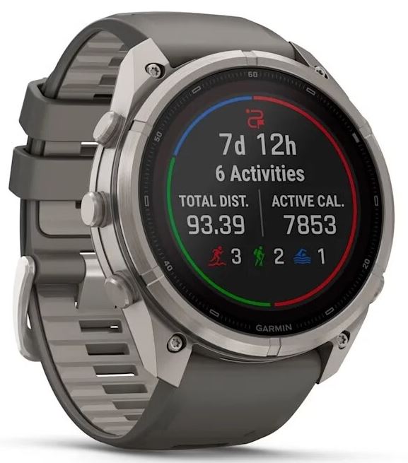 Garmin Fenix 9 Pro Solar 51мм inReach Titanium with Pebble Grey Silicone Band (010-04339-01)