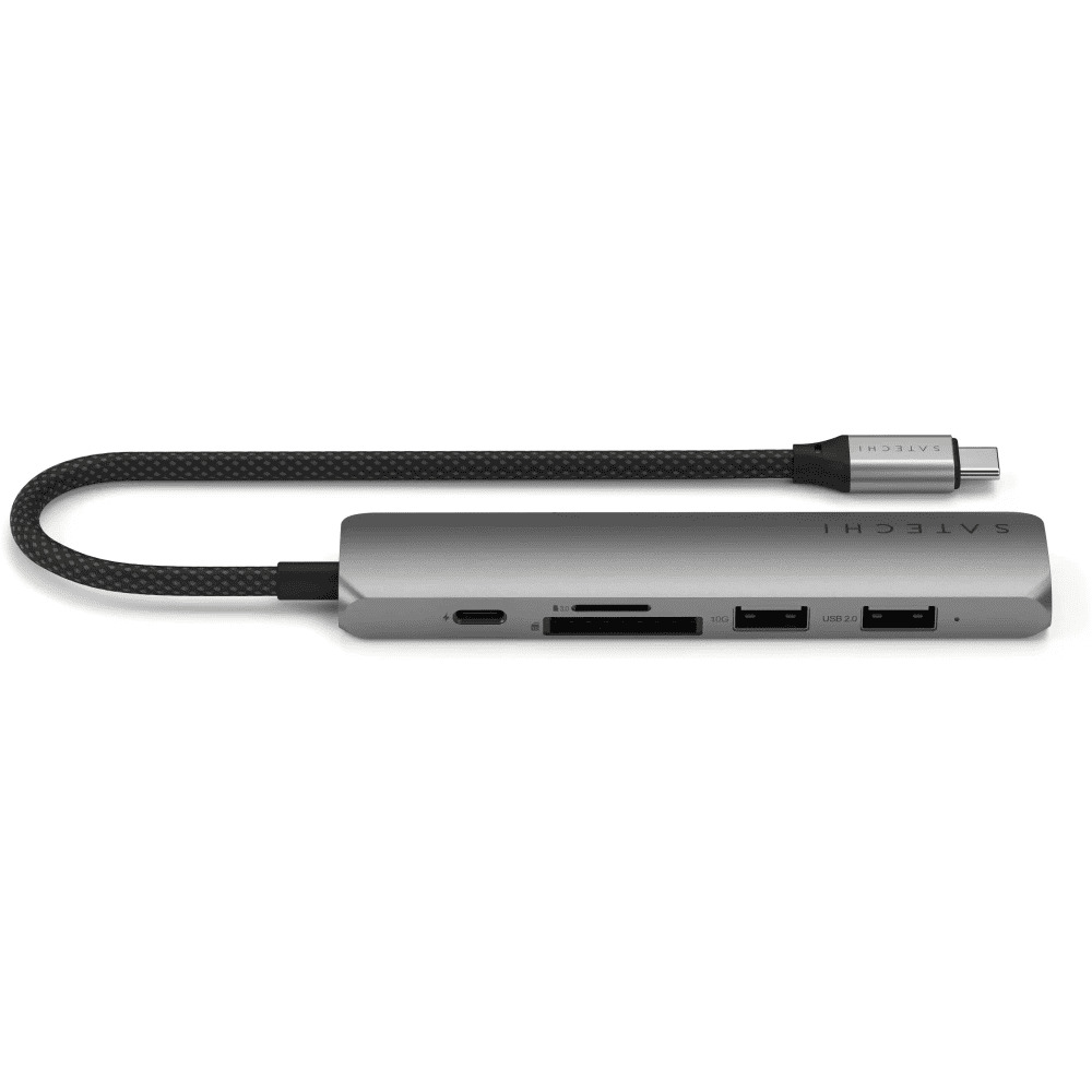 Satechi 6-in-1 USB-C Slim Multiport Adapter 4K, серый