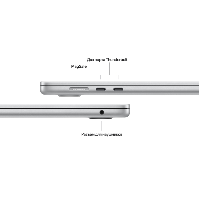 Apple MacBook Air 15 (M3, 8C CPU/10C GPU, 2024), 24 ГБ, 512 ГБ SSD, Silver (серебристый) MC9J4 RU/A