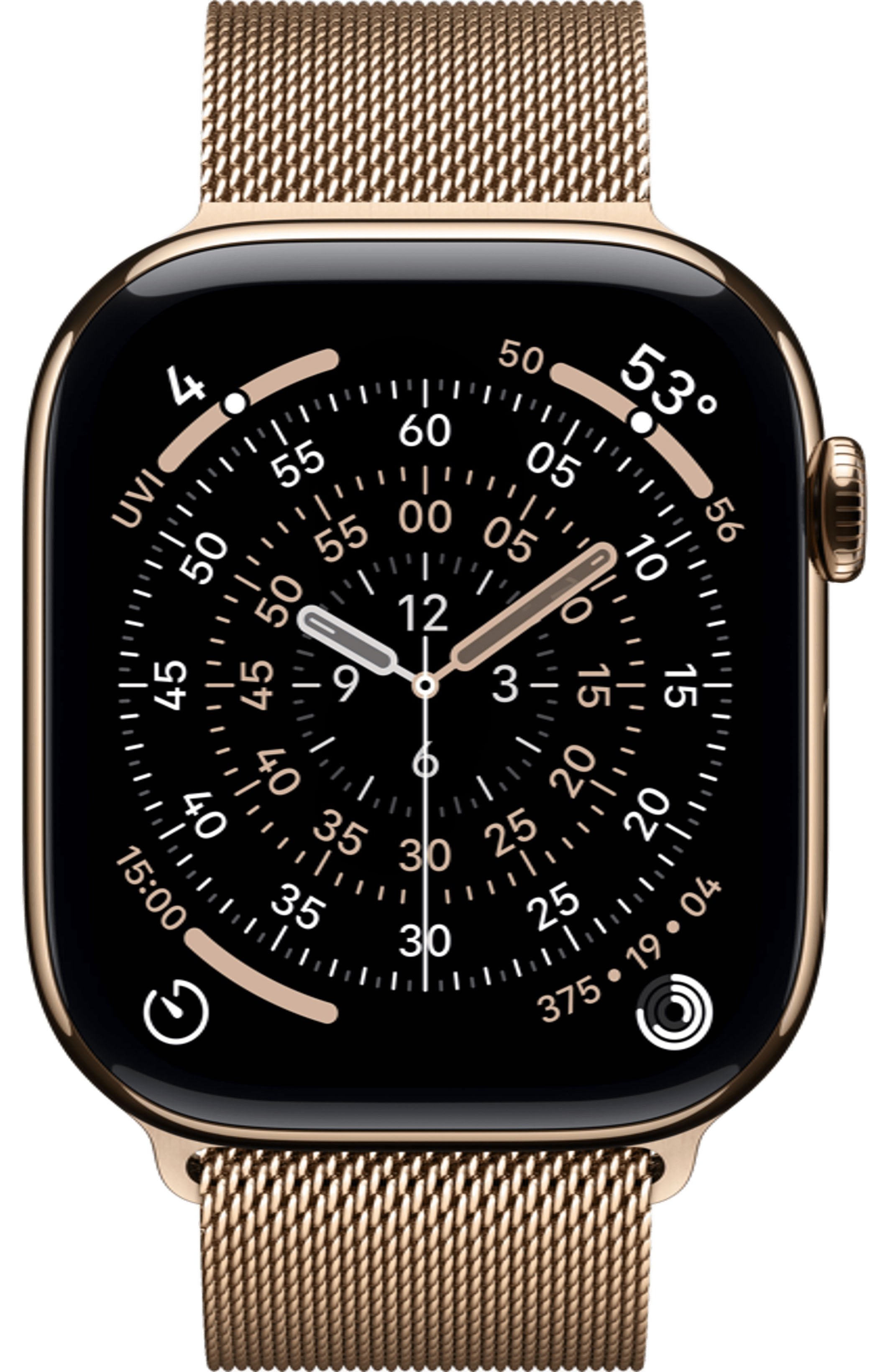 Apple Watch Series 11 46mm Gold Titanium Case with Milanese Loop Gold