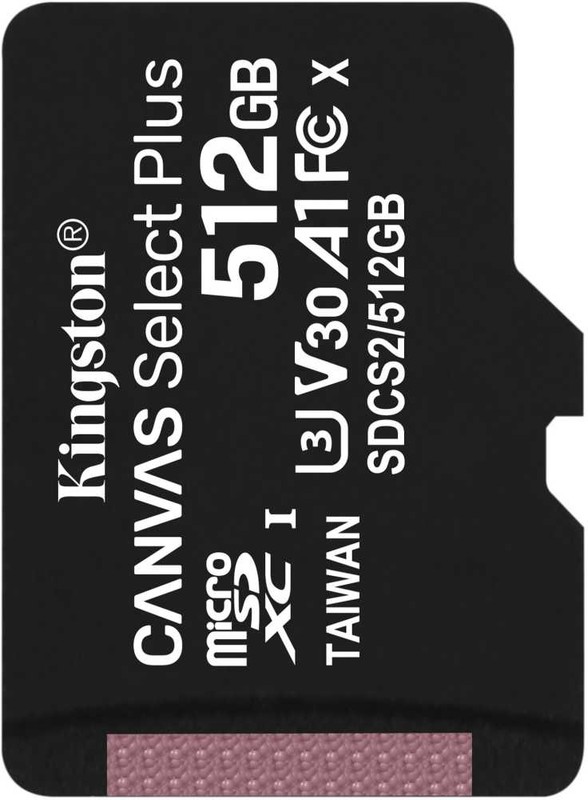 Карта памяти microSDXC UHS-I U3 Kingston Canvas Select Plus 512 ГБ, (SDCS2/512GBSP)