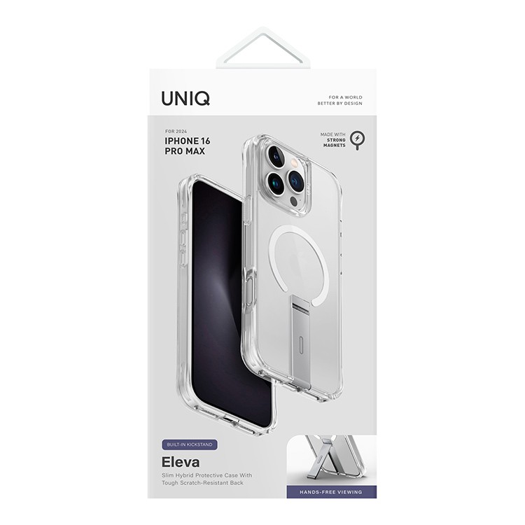 Чехол Uniq ELEVA with Vertical stand с MagSafe для Apple iPhone 16 Pro Max, прозрачный (IP6.9P(2024)-ELEVAMCLR)