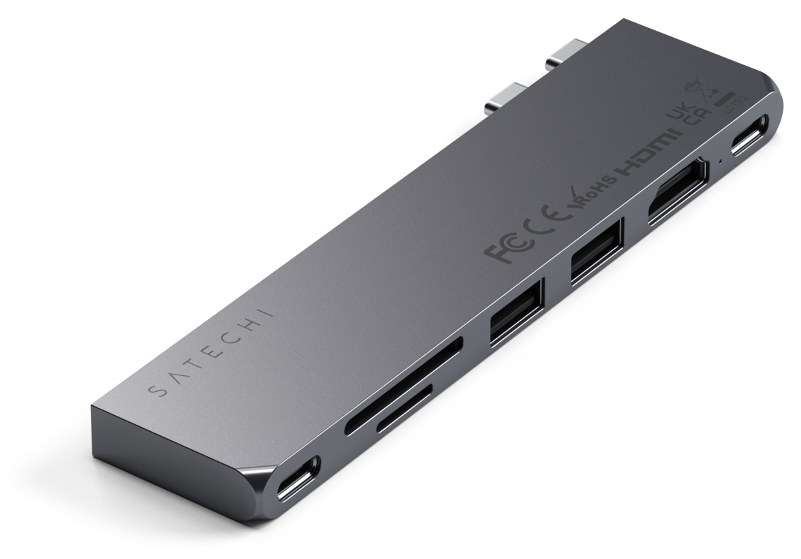 Адаптер Satechi USB-C Pro Hub Slim, серый космос (ST-HUCPHSM)