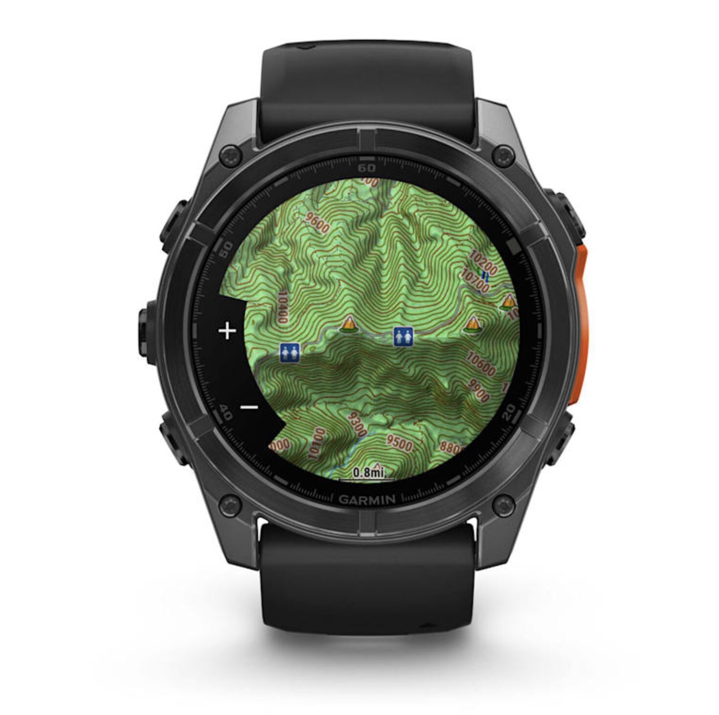Garmin Fenix 8 51 мм AMOLED, серый, черный силиконовый ремешок (010-02905-00)