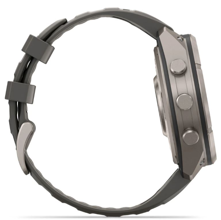 Garmin Fenix 9 Pro Solar 47мм inReach Titanium with Pebble Grey Silicone Band (010-04338-11)