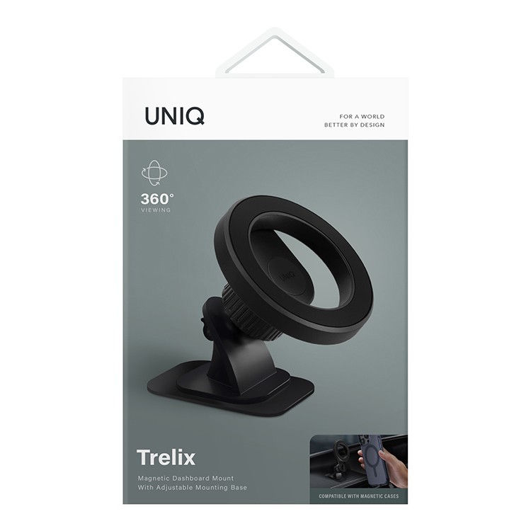 Автомобильный держатель Uniq TRELIX Magnetic Dashboard Car mount, черный (TRELIX-DASHBMOUNT)
