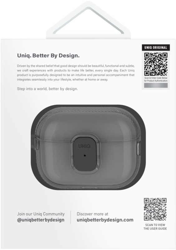 Uniq Glase PRO TPU Lock Glossy для AirPods Pro 2, серый (AIRPODSPRO2-GLSPGSMK)