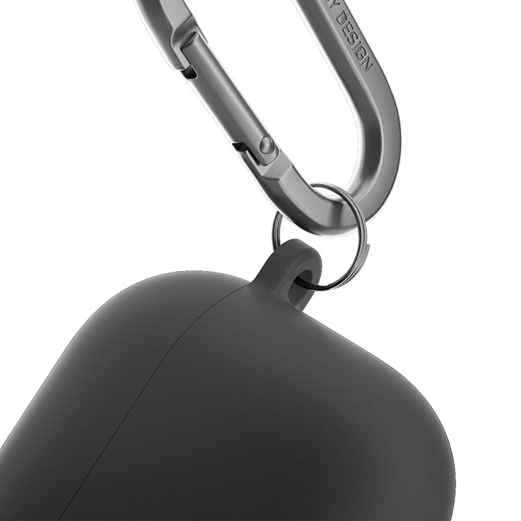 Чехол + карабин Uniq NEXO Liquid silicone для AirPods 4, черный (AIRPODS(2024)-NEXOBLK)