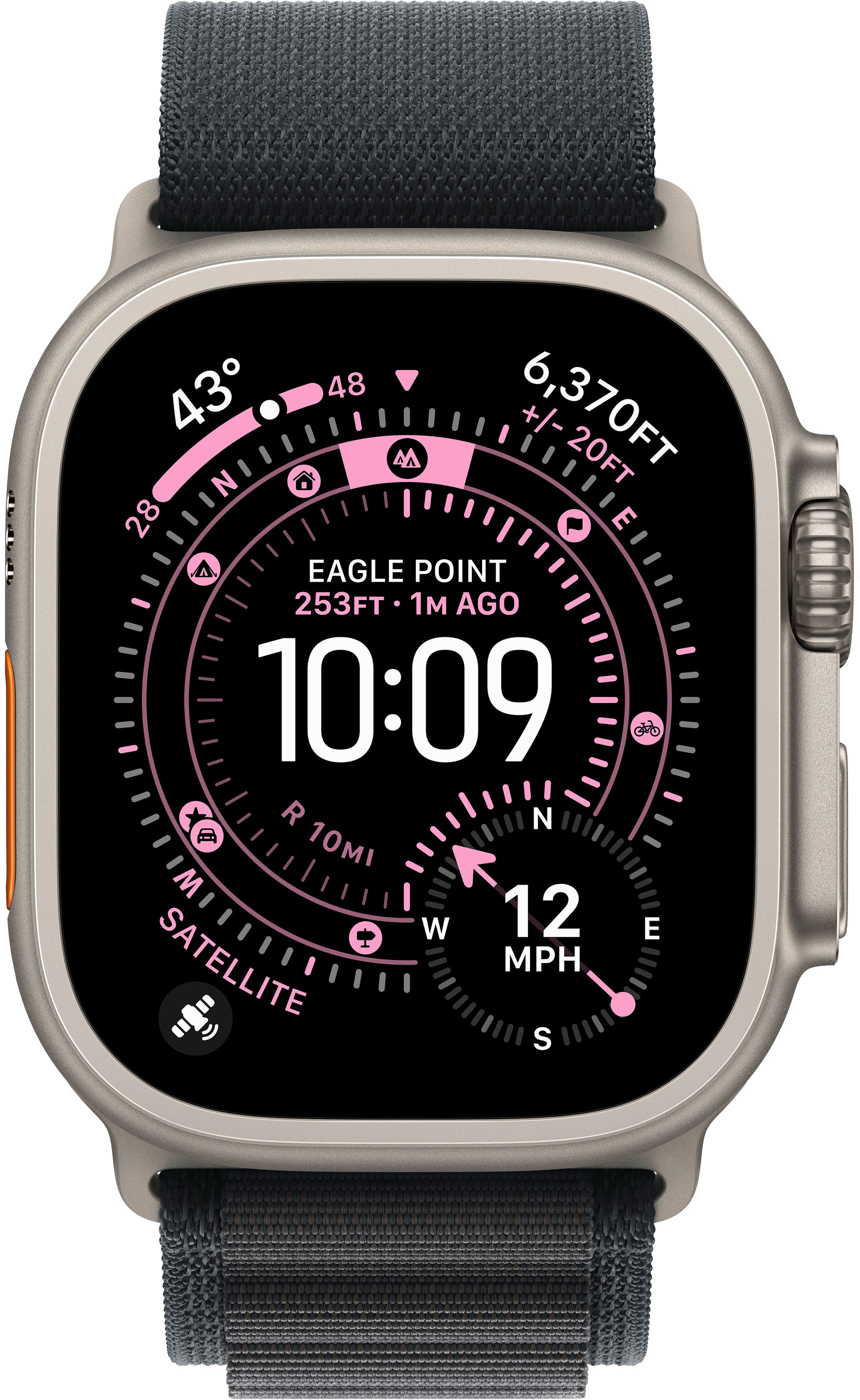 Apple Watch Ultra 3 (2025) 49mm Natural Titanium Case with Black Alpine Loop Medium