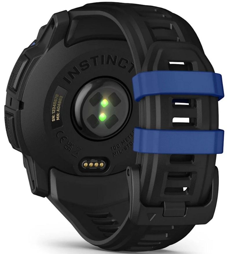 Garmin Instinct 3 50 mm Amoled, Black with Black/Bolt Blue Silicone (010-03020-43) HK