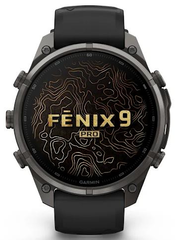 Умные часы Garmin Fenix 9 Pro AMOLED 47мм, темно-серый с черным силиконовым ремешком (010-04336-16)