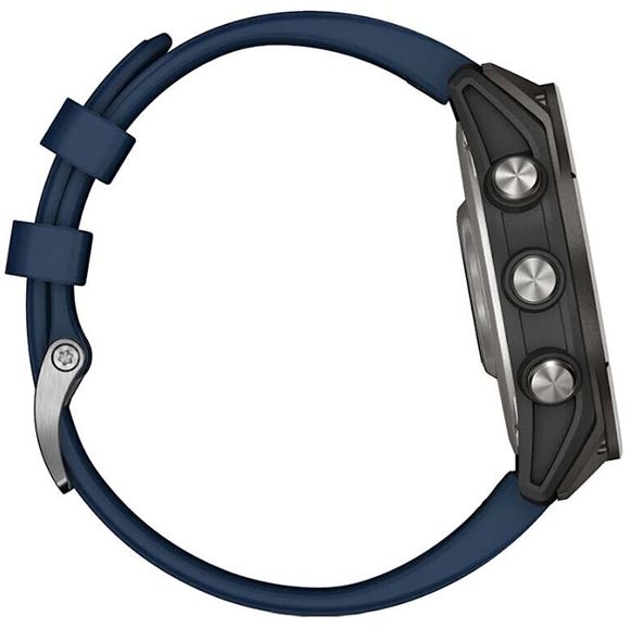 Garmin Quatix 8 51 mm AMOLED Sapphire Titanium, черный с синим ремешком (010-02905-90)