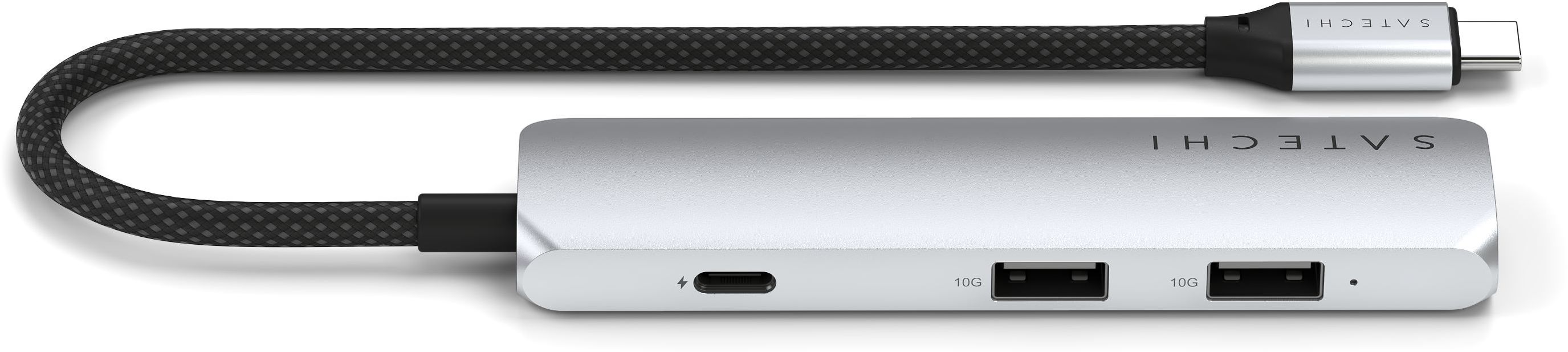 Satechi 4-in-1 USB-C Slim Multiport Adapter 4K, серебристый (ST-P4SS)
