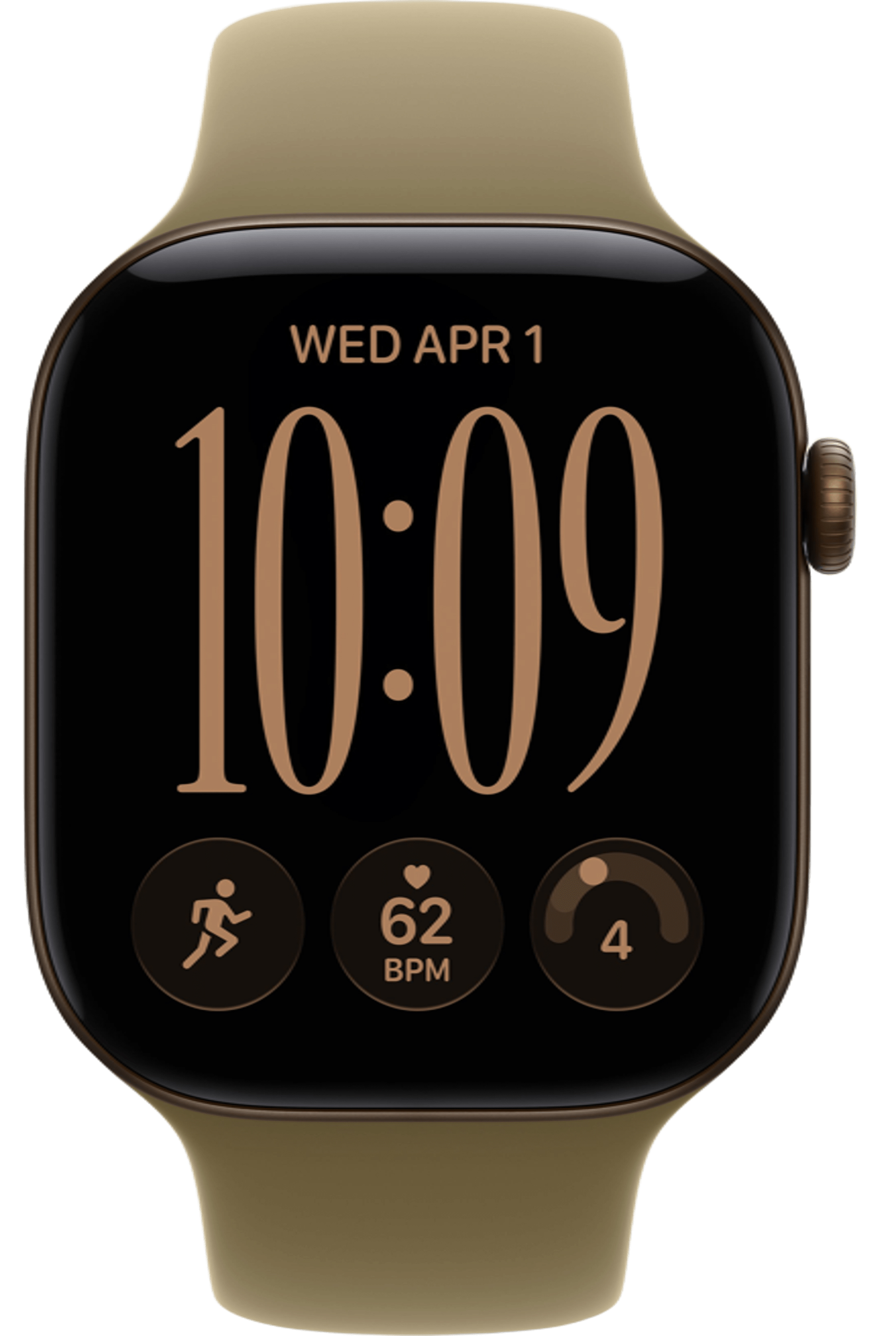 Apple Watch Series 12 46mm Dark Bronze Aluminum Case with Sport Band Olive