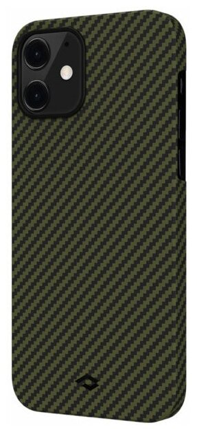 Чехол Pitaka MagEZ Case для Apple iPhone 12 Mini, черно-зеленый, кевлар (арамид)