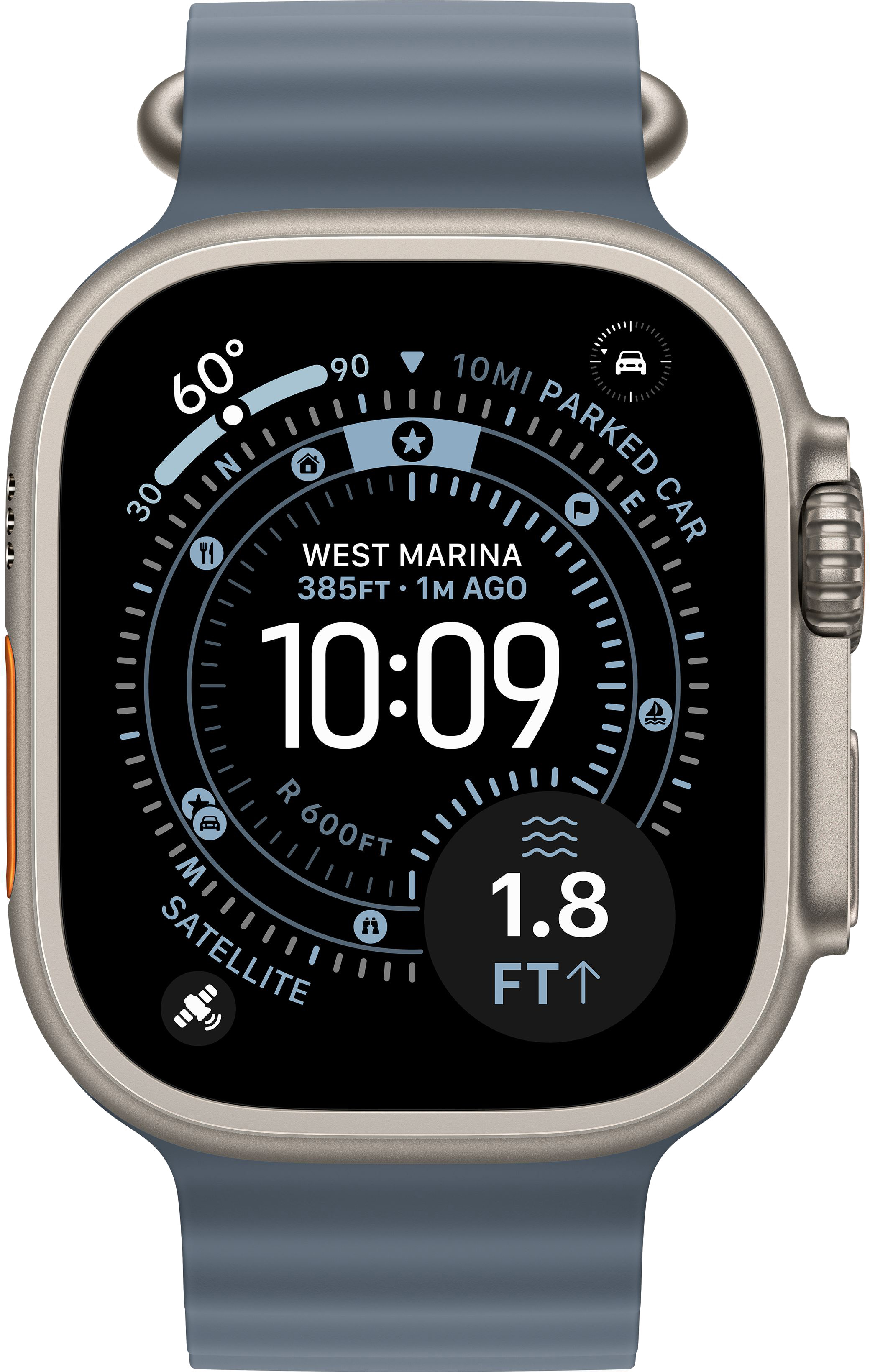Apple Watch Ultra 3 (2025) 49mm Natural Titanium Case with Anchor Blue Ocean Band