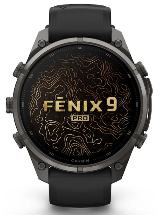 Garmin Fenix 9 Pro 47мм inReach, Carbon Gray DLC Titanium with Black/Pebble Grey Silicone Band