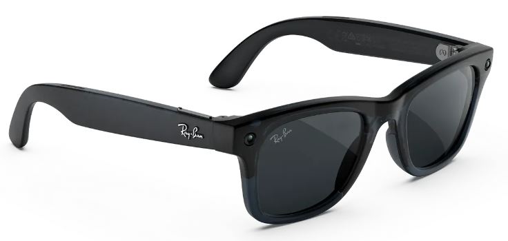 Ray Ban Meta Wayfarer (Gen3) 149-50 Transparent Matte Ocean Blue/Transitions Grey Lenses