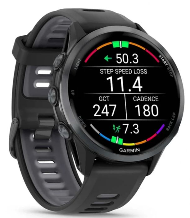 Garmin Forerunner 970 Carbon Gray DLC Titanium with Black Case and Black/Translucent Whitestone Band (010-02969-00)