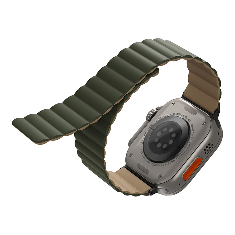 Ремешок Uniq Revix Reversible Magnetic для Apple Watch 42/44/45/49 mm, зеленый/бежевый (49MM-REVMGRNTAN)