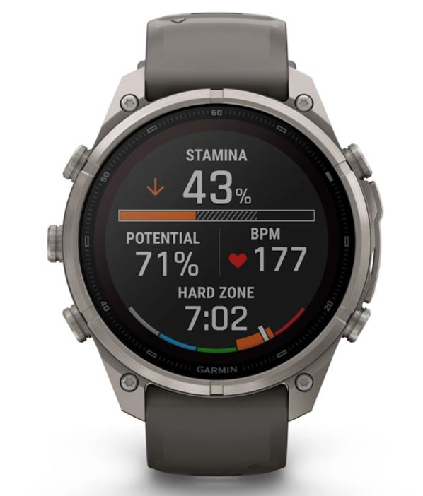 Garmin Fenix 9 Pro Solar 47мм inReach Titanium with Pebble Grey Silicone Band (010-04338-11)