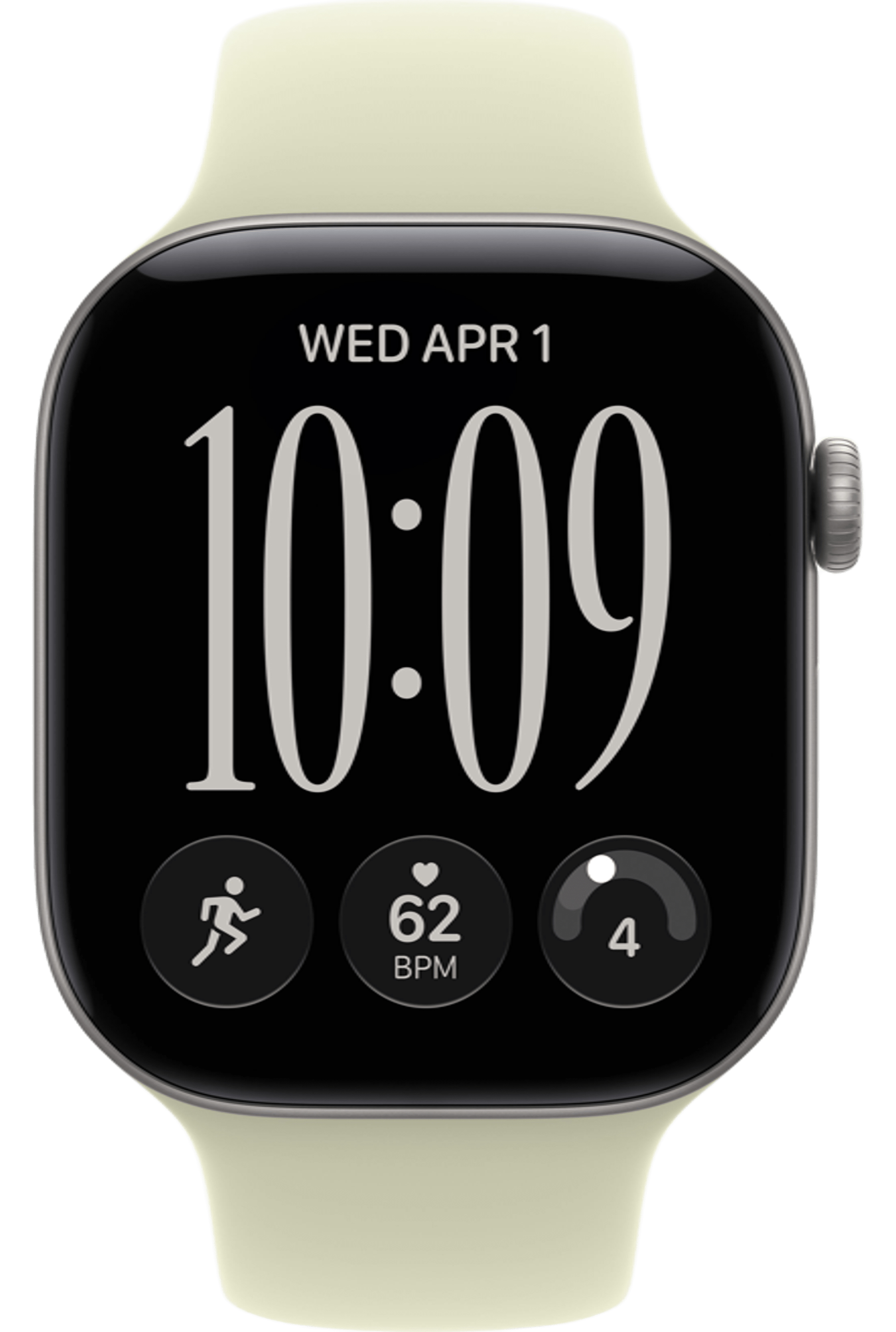 Apple Watch Series 12 42mm Space Gray Aluminum Case with Sport Band Pale Succulent
