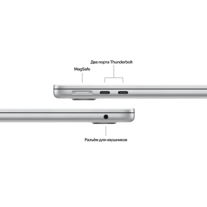 Apple MacBook Air 13" (M3 8C/8C), 16 ГБ, 256 ГБ, серебристый
