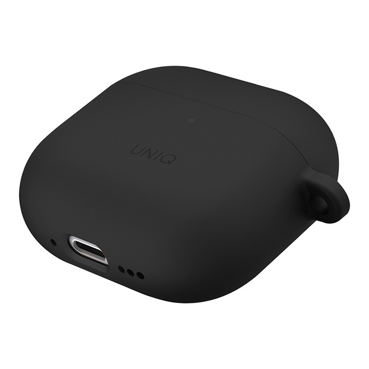 Чехол + карабин Uniq NEXO Liquid silicone для AirPods 4, черный (AIRPODS(2024)-NEXOBLK)
