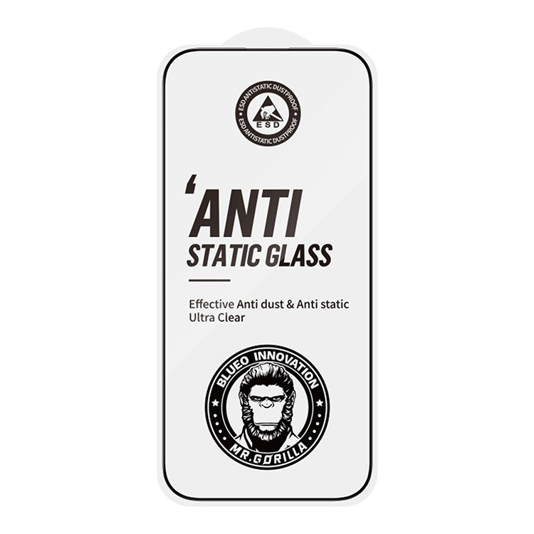 Защитное стекло BlueO Narrow border Anti-Static (антистатик) для iPhone 16 Pro, черный (PBJ1-16-6)