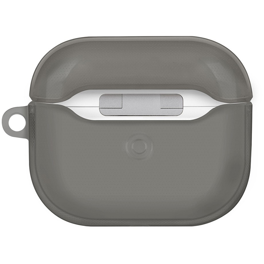 Чехол с карабином Uniq Glase TPU case, серый (AIRPODS 3 (2021)-GLSSMK)