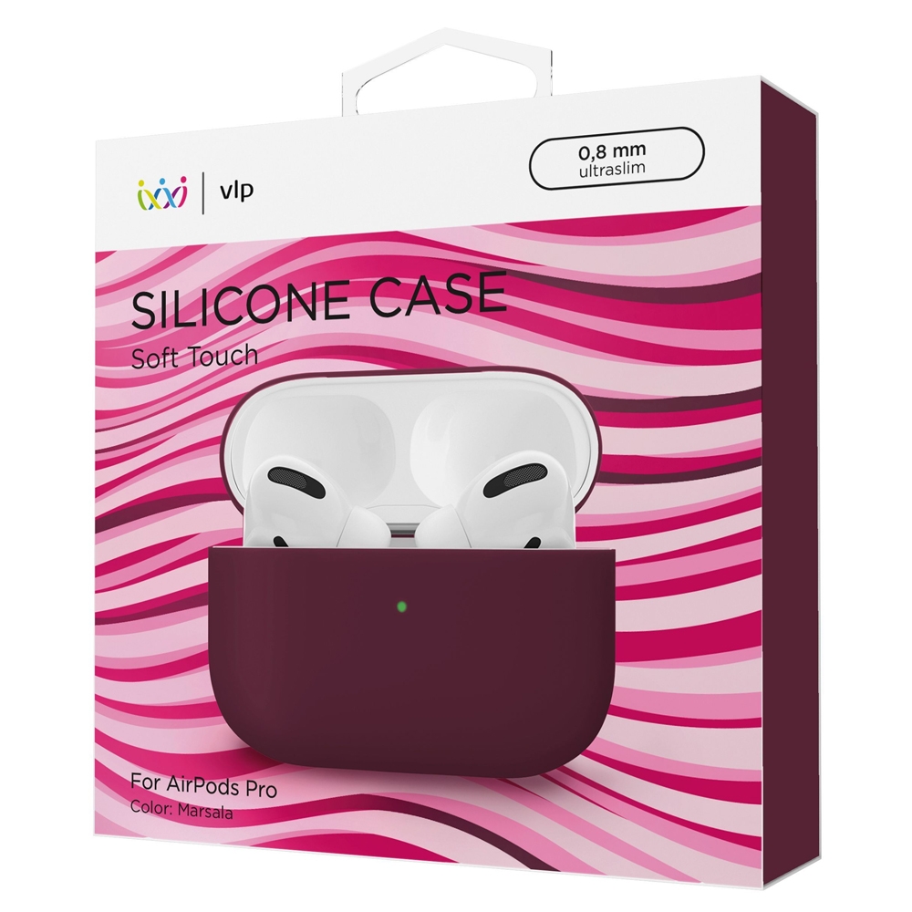 Силиконовый чехол "vlp" для Apple AirPods 3, марсала (бордовый)